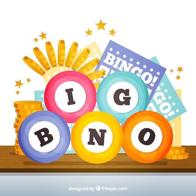 Fondo de bolas de bingo en diseño plano