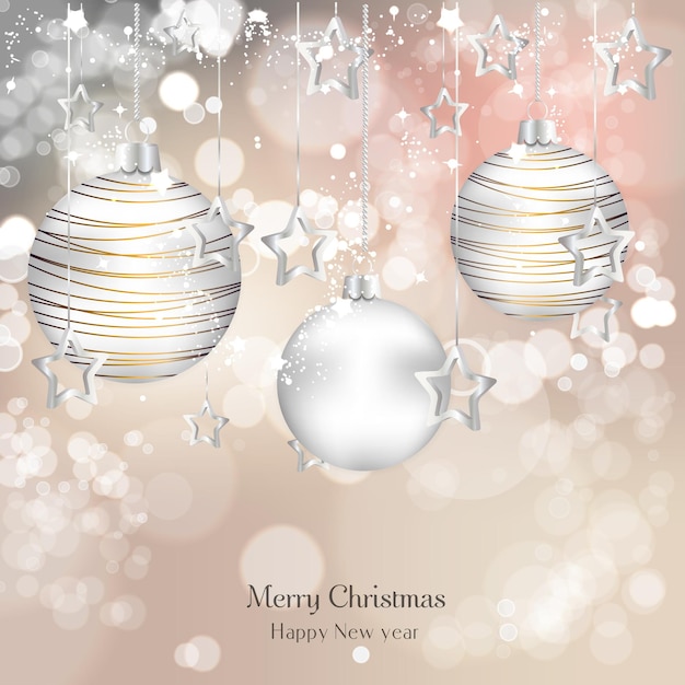 Fondo con bolas de navidad