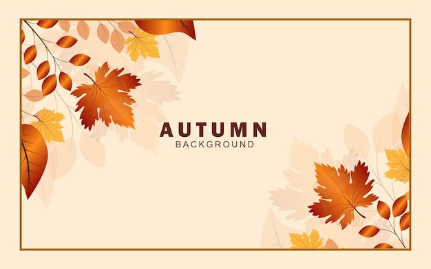 Fondo de borde de marco de hojas de otoño