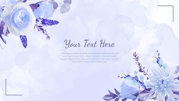 Fondo de borde de vector floral con lugar de texto de flores multicolores