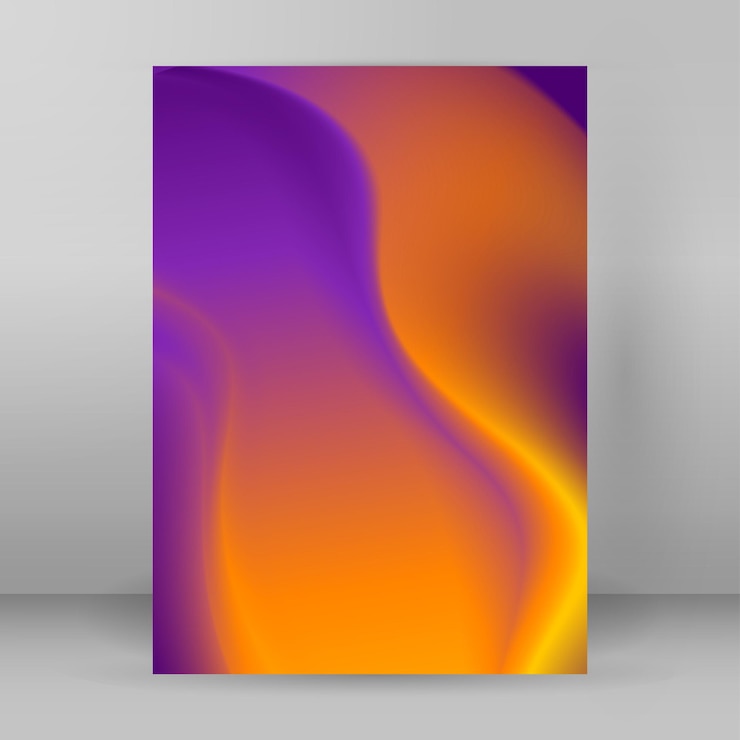Vector fondo borroso amarillo púrpura diseño portada página a4