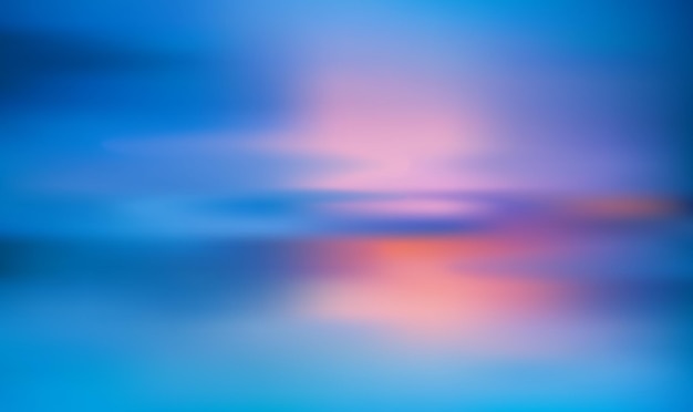 Vector fondo borroso de cielo azul ancho horizontal puesta de sol y amanecer mar fondo borroso