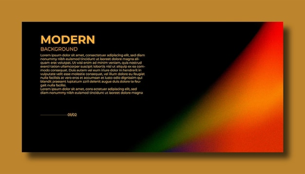 Fondo borroso moderno degradado de color abstracto y plantilla de textura de grano de película con un elegante