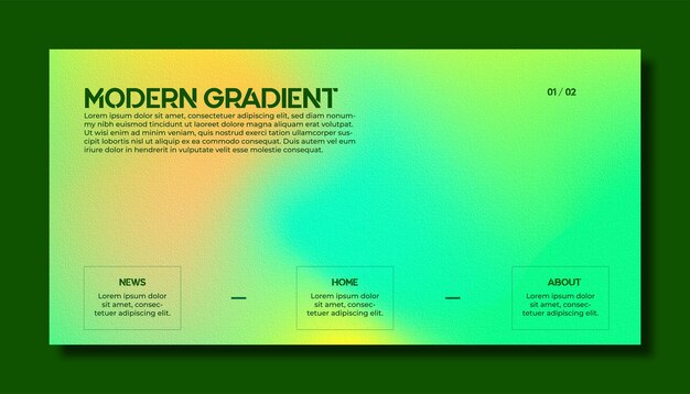 Fondo borroso moderno degradado de color abstracto y plantilla de textura de grano de película con un elegante