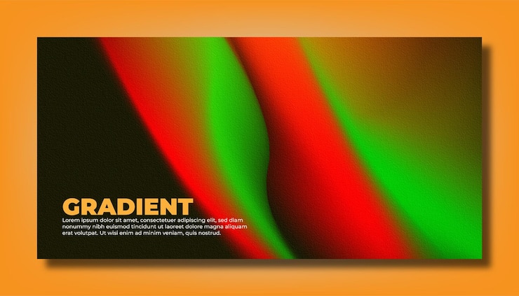 Vector fondo borroso moderno degradado de color abstracto y plantilla de textura de grano de película con un elegante