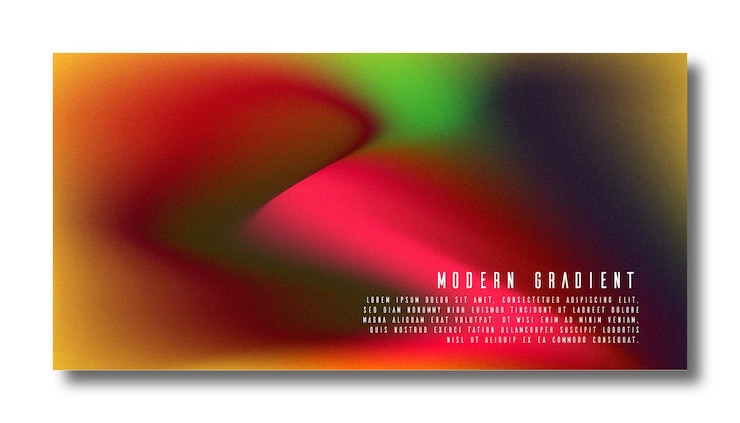 Vector fondo borroso moderno degradado de color abstracto y plantilla de textura de grano de película con un elegante