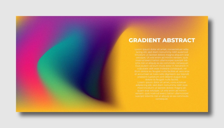 Vector fondo borroso moderno degradado de color abstracto y plantilla de textura de grano de película con un elegante
