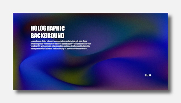 Fondo borroso moderno degradado de color abstracto y plantilla de textura de grano de película con un elegante