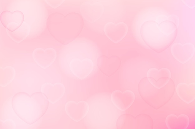 Fondo borroso rosa suave. Fondo abstracto del día de San Valentín con corazones.