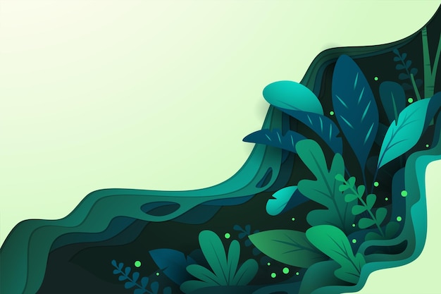 Vector fondo con bosque de plantas tropicales