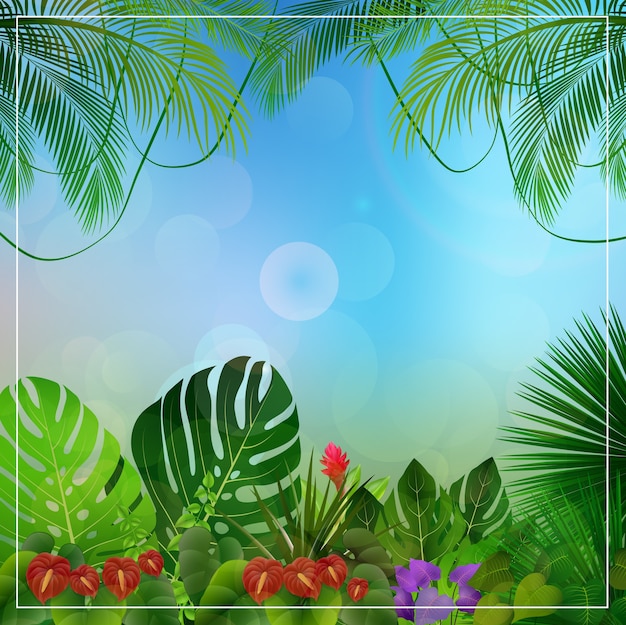 Vector fondo de bosque tropical