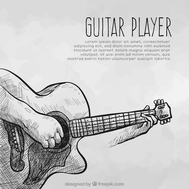 Vector fondo de bosquejo de guitarrra