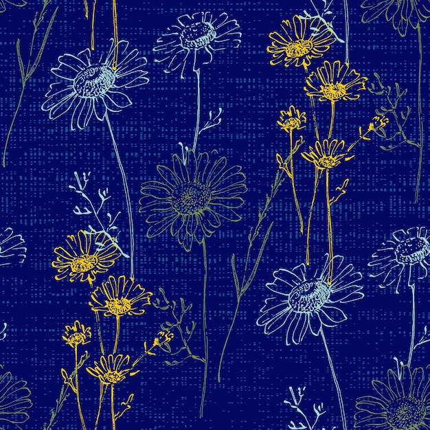 Fondo botánico de lujo de margaritas