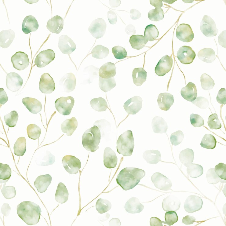 Vector fondo botánico patrón sin costuras acuarela vector gráfico verde