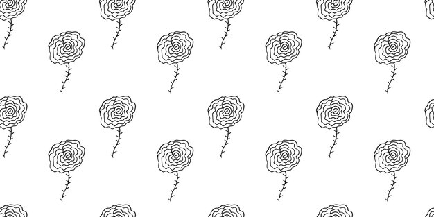 Fondo botánico simple dibujado a mano con motivos florales abstractos, pincel, dibujos de flores sin costuras