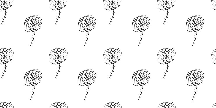 Fondo botánico simple dibujado a mano con motivos florales abstractos, pincel, dibujos de flores sin costuras