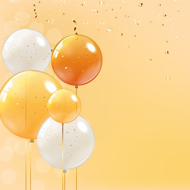 Fondo brillante de la bandera de los globos del feliz cumpleaños del color