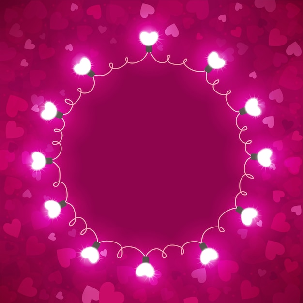 Vector fondo brillante con corazones