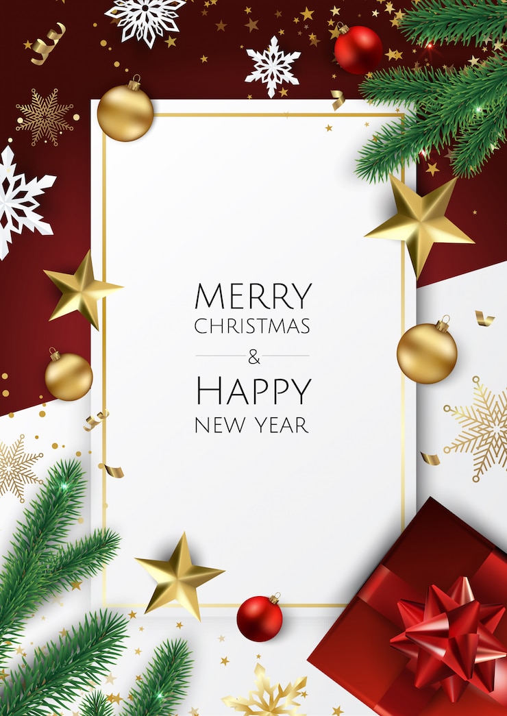 Vector fondo brillante de navidad con adornos dorados de navidad