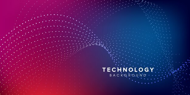 Fondo brillante de tecnología de onda abstracta