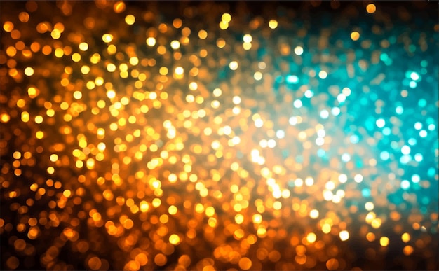 Fondo de brillo abstracto luces azul dorado y negro de enfocado
