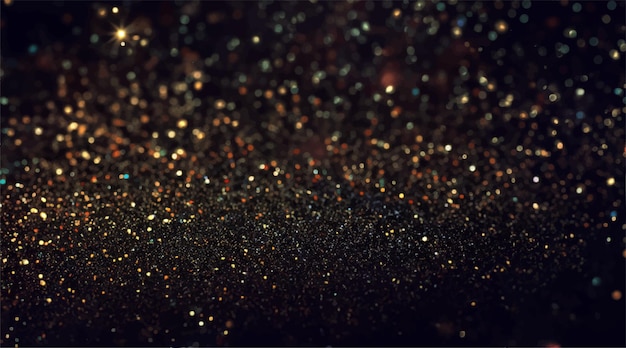 Fondo de brillo abstracto luces azul dorado y negro de enfocado