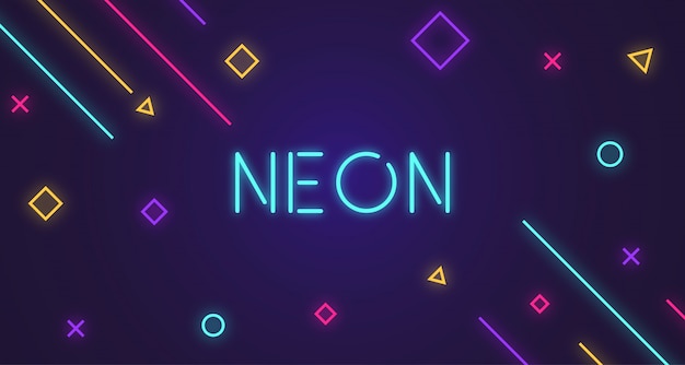 Fondo de brillo de neón geométrico abstracto