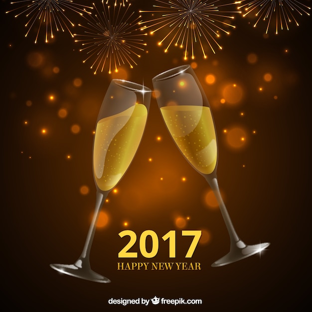 Vector fondo de brindis de año nuevo