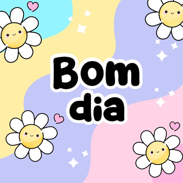 Fondo Buenos días con flores Vector