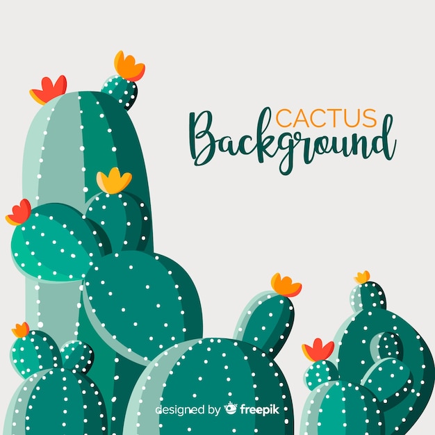 Fondo de cactus dibujado a mano