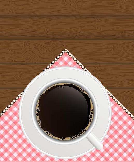 Fondo de café negro. Vector foto-realista
