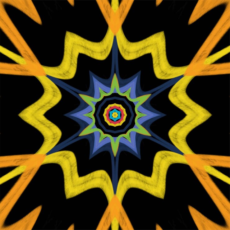 Vector fondo de caleidoscopio abstracto hermoso caleidoscopio de patrones sin fisuras textura de mosaico multicolor textura de caleidoscopio sin fisuras diseño único de caleidoscopio
