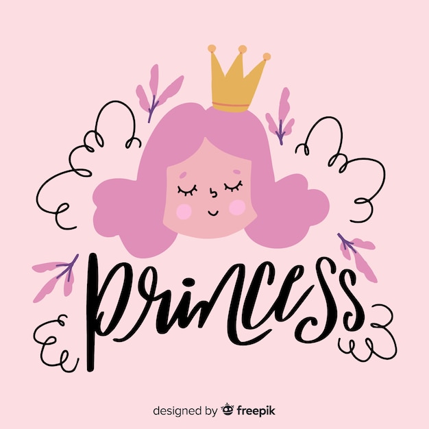 Fondo caligráfico rosa de princesa