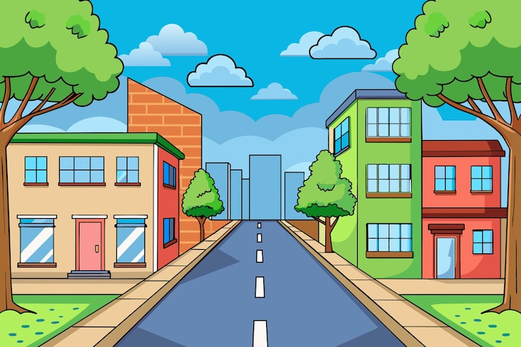 Vector el fondo de la calle es un árbol.
