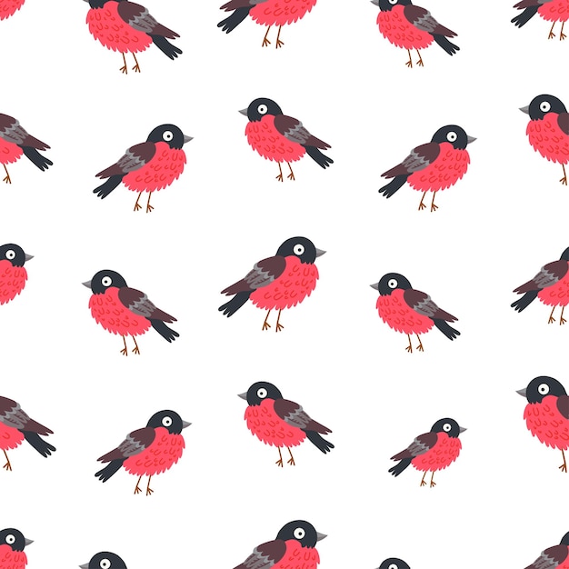 Fondo de camachuelos de aves de patrones sin fisuras para niños Diseño de niños lindos