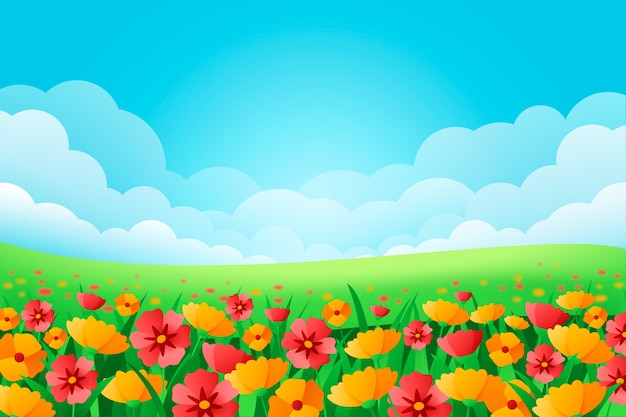 Fondo de campo de flores degradado