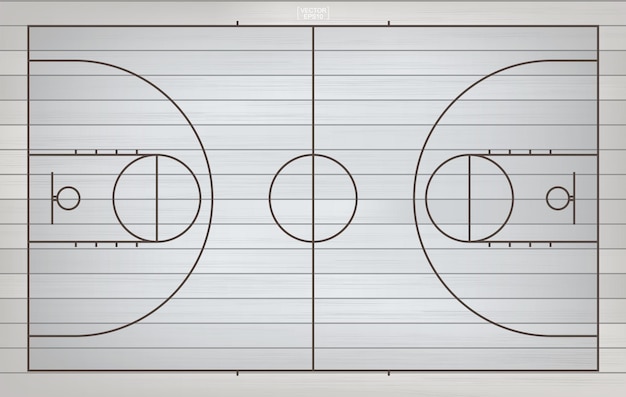 Fondo de la cancha de baloncesto. campo de baloncesto. ilustración vectorial.