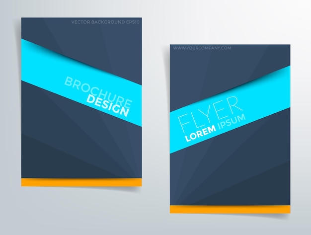 Fondo de capa de vector de superposición de triángulo geométrico gráfico de folleto azul para diseño de texto y mensaje
