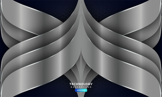 Fondo de capas adornadas de plata hexagonal 3D