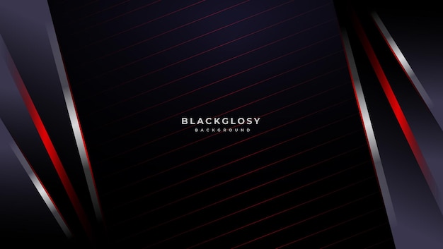 El fondo de capas de superposición diagonales abstractas negras con decoración de luz roja