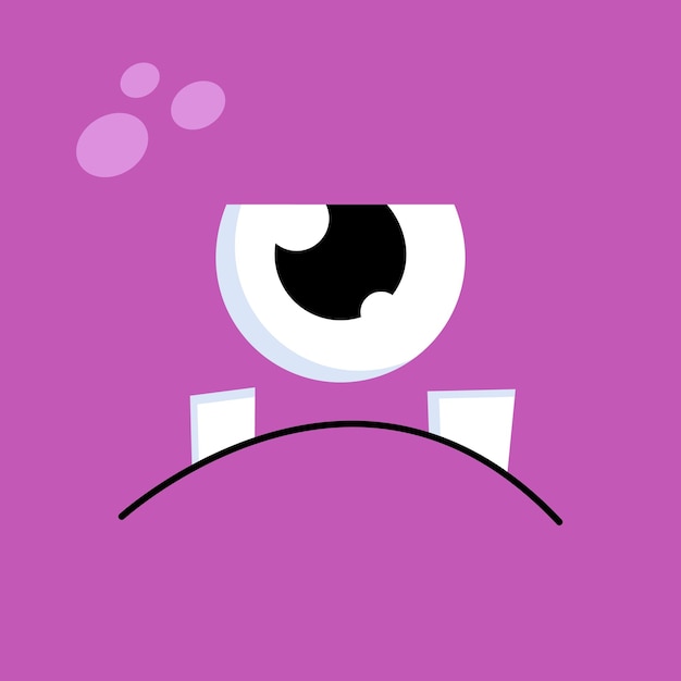 El fondo de la cara de monstruo de un solo ojo de dibujos animados es gracioso y triste.