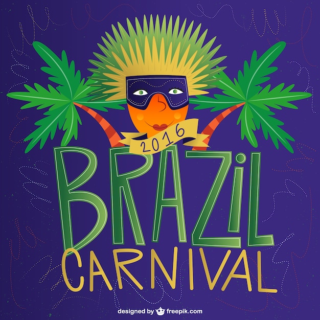 Fondo de carnaval de brasil de 2016 con palmeras