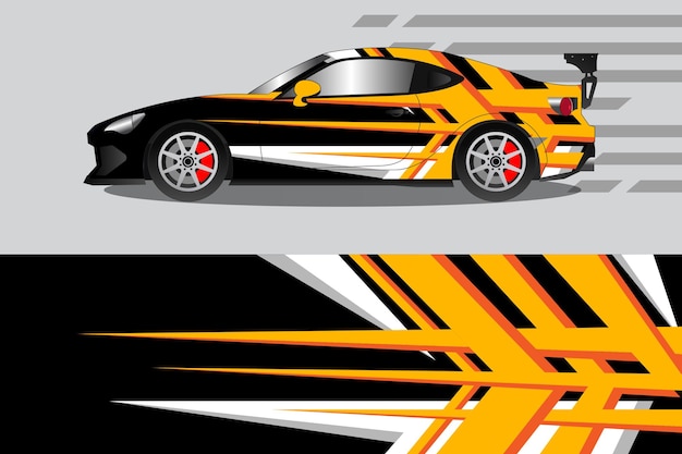 Fondo de carreras abstracto de diseño de envoltura de calcomanía de coche