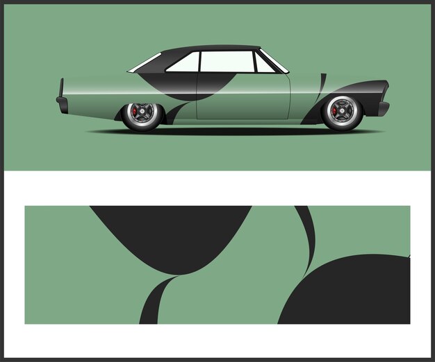 Fondo de carreras de rayas abstractas de vector de diseño de envoltura de coche de carreras
