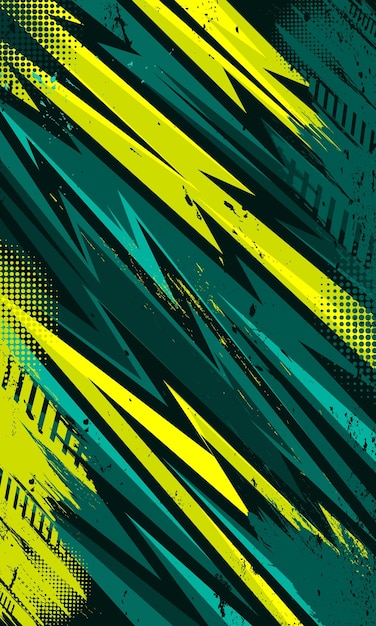 Fondo de carreras verde y amarillo con pinceladas grunge abstractas