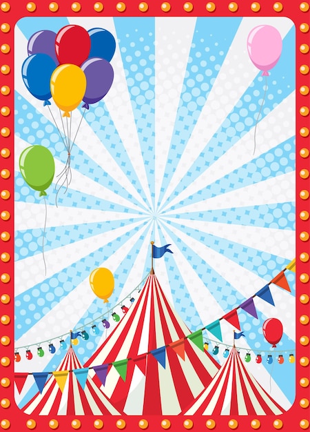 Vector fondo de cartel de circo con carpa de cúpula de circo