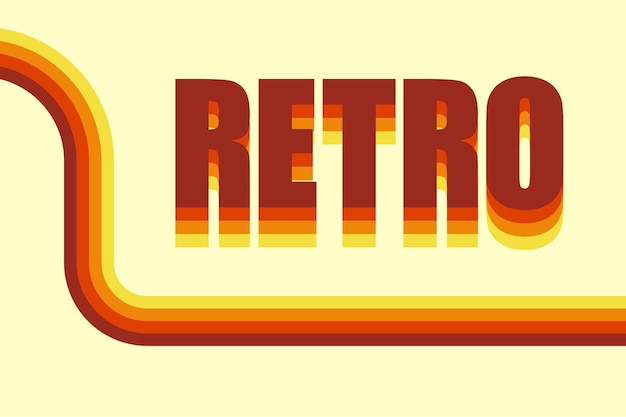 Fondo de cartel retro vintage Estilo de línea de rayas de los años 70 Ilustración vectorial