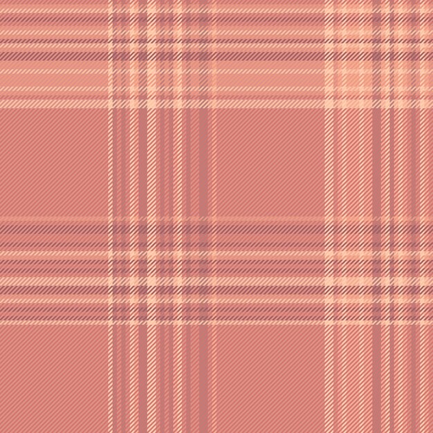 Fondo de cartel vectorial de tela de tartán de cheque con un patrón textil de textura sin costuras en colores rojo y naranja