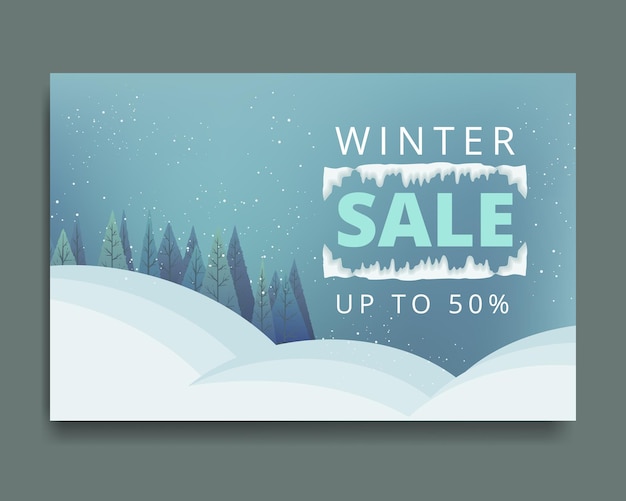 Fondo de cartel de venta de invierno con espacio de copia