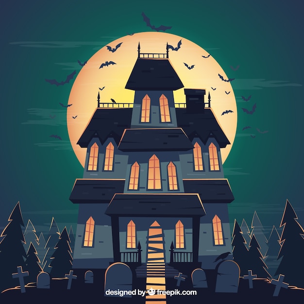 Vector fondo de casa encantada para halloween